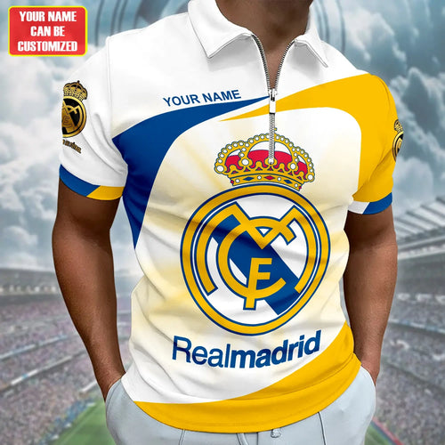 Personalized Real Madrid 3D Full Printing Set , Real Madrid Shirt , Zipper Polo, Hoodie , Short , Polo ,hawaii
