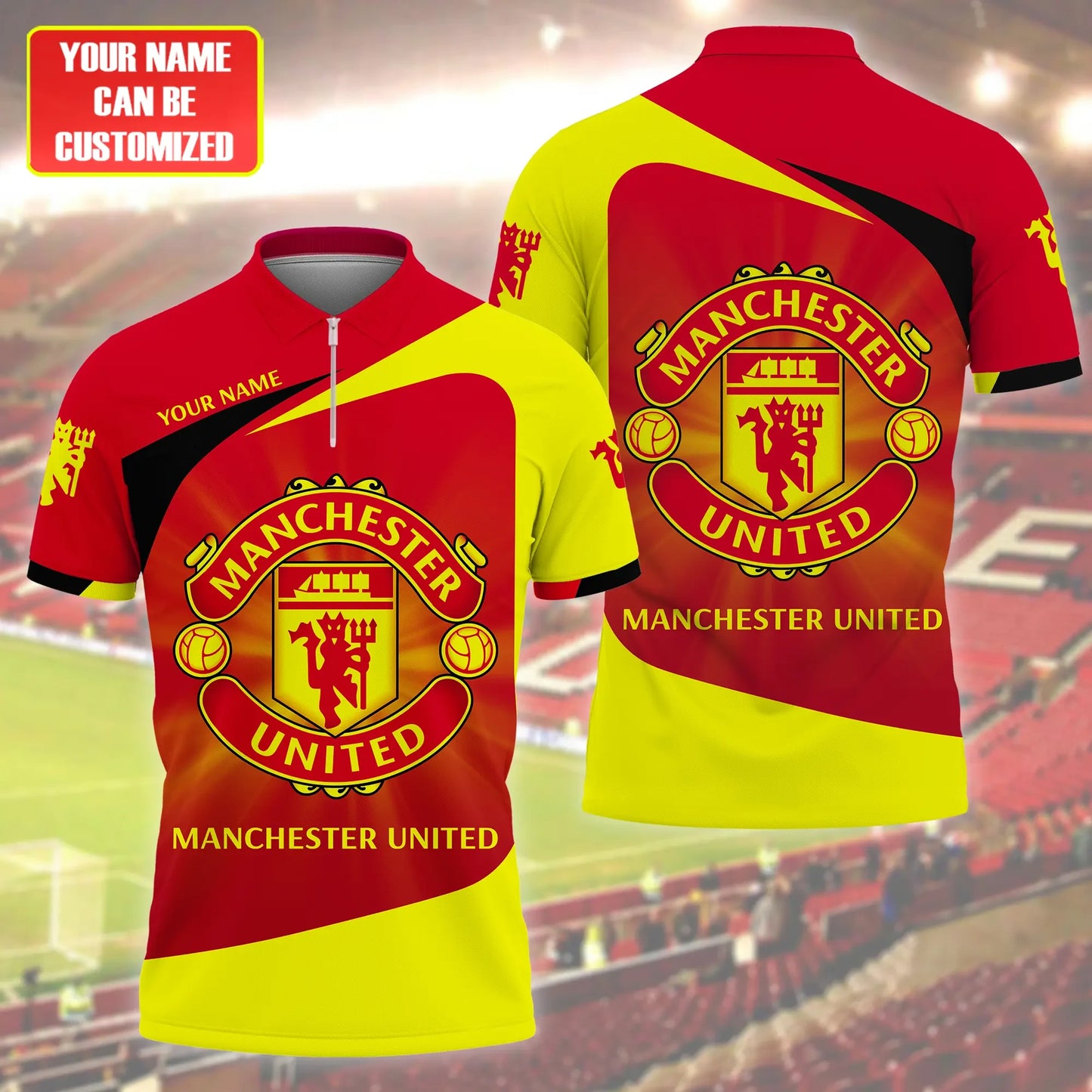 Personalized Manchester United 3D Full Printing Set , Manchester United Shirt , Zipper Polo, Hoodie , Short , Polo ,hawaii