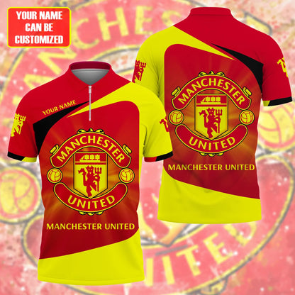 Personalized Manchester United 3D Full Printing Set , Manchester United Shirt , Zipper Polo, Hoodie , Short , Polo ,hawaii