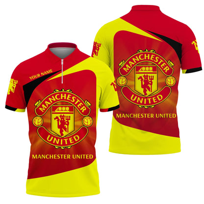 Personalized Manchester United 3D Full Printing Set , Manchester United Shirt , Zipper Polo, Hoodie , Short , Polo ,hawaii