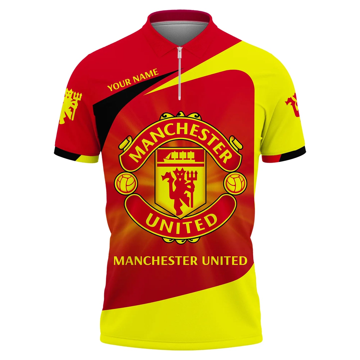 Personalized Manchester United 3D Full Printing Set , Manchester United Shirt , Zipper Polo, Hoodie , Short , Polo ,hawaii