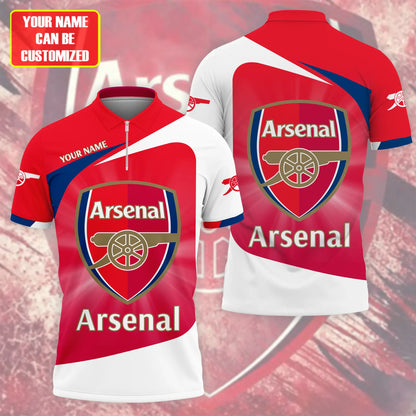 Personalized Arsenal 3D Full Printing Set , Arsenal Shirt , Zipper Polo, Hoodie , Short , Polo ,hawaii