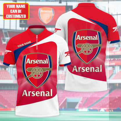 Personalized Arsenal 3D Full Printing Set , Arsenal Shirt , Zipper Polo, Hoodie , Short , Polo ,hawaii