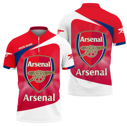 Personalized Arsenal 3D Full Printing Set , Arsenal Shirt , Zipper Polo, Hoodie , Short , Polo ,hawaii