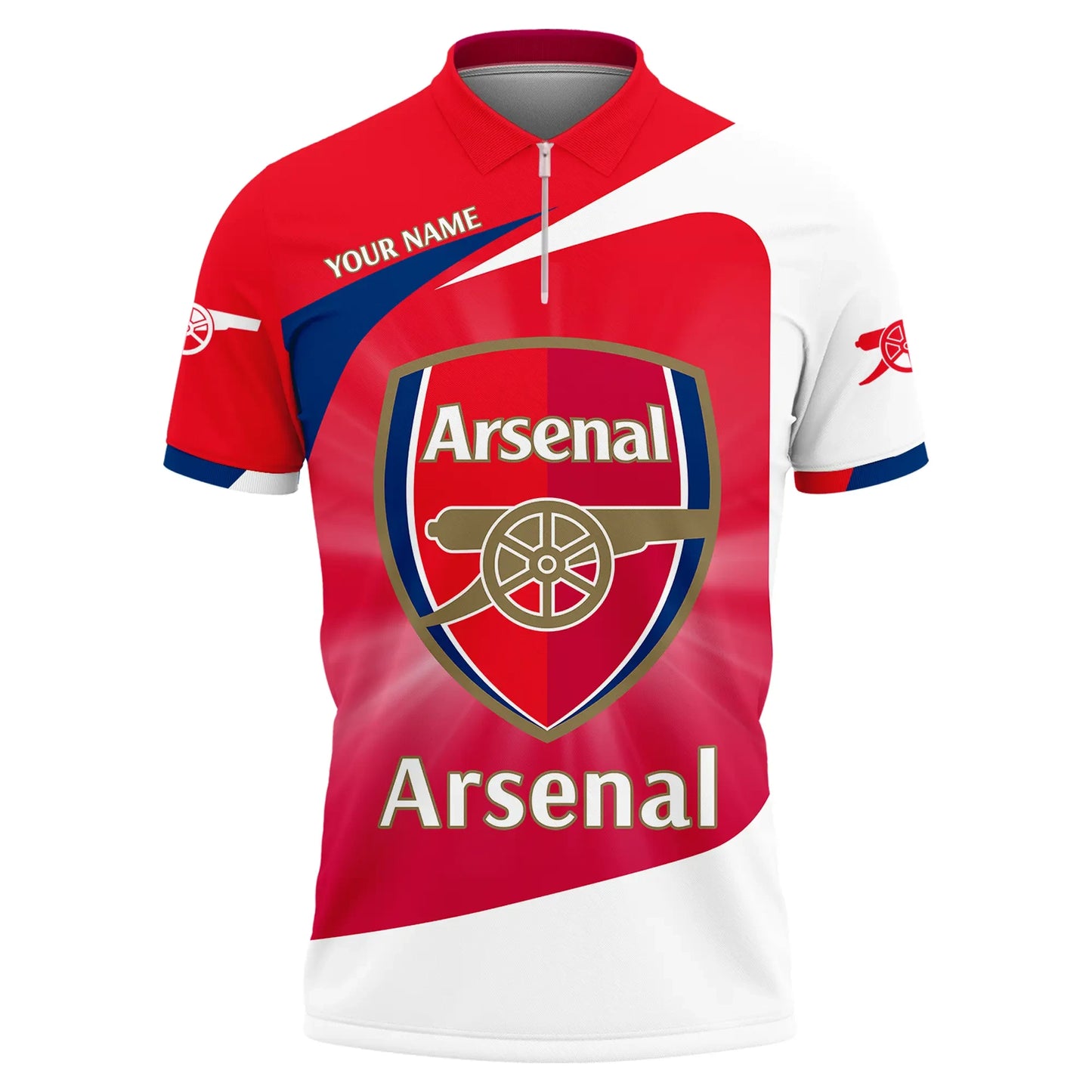 Personalized Arsenal 3D Full Printing Set , Arsenal Shirt , Zipper Polo, Hoodie , Short , Polo ,hawaii