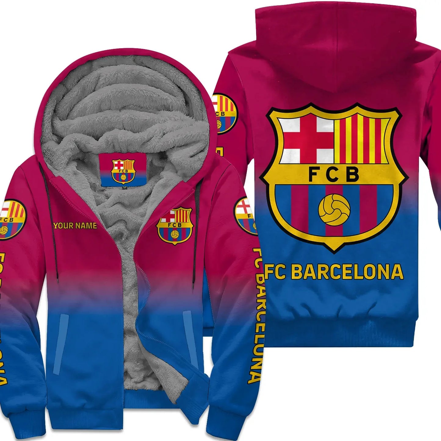 Personalized Barcelona Fleece 3D All Over Printed Unisex Shirt