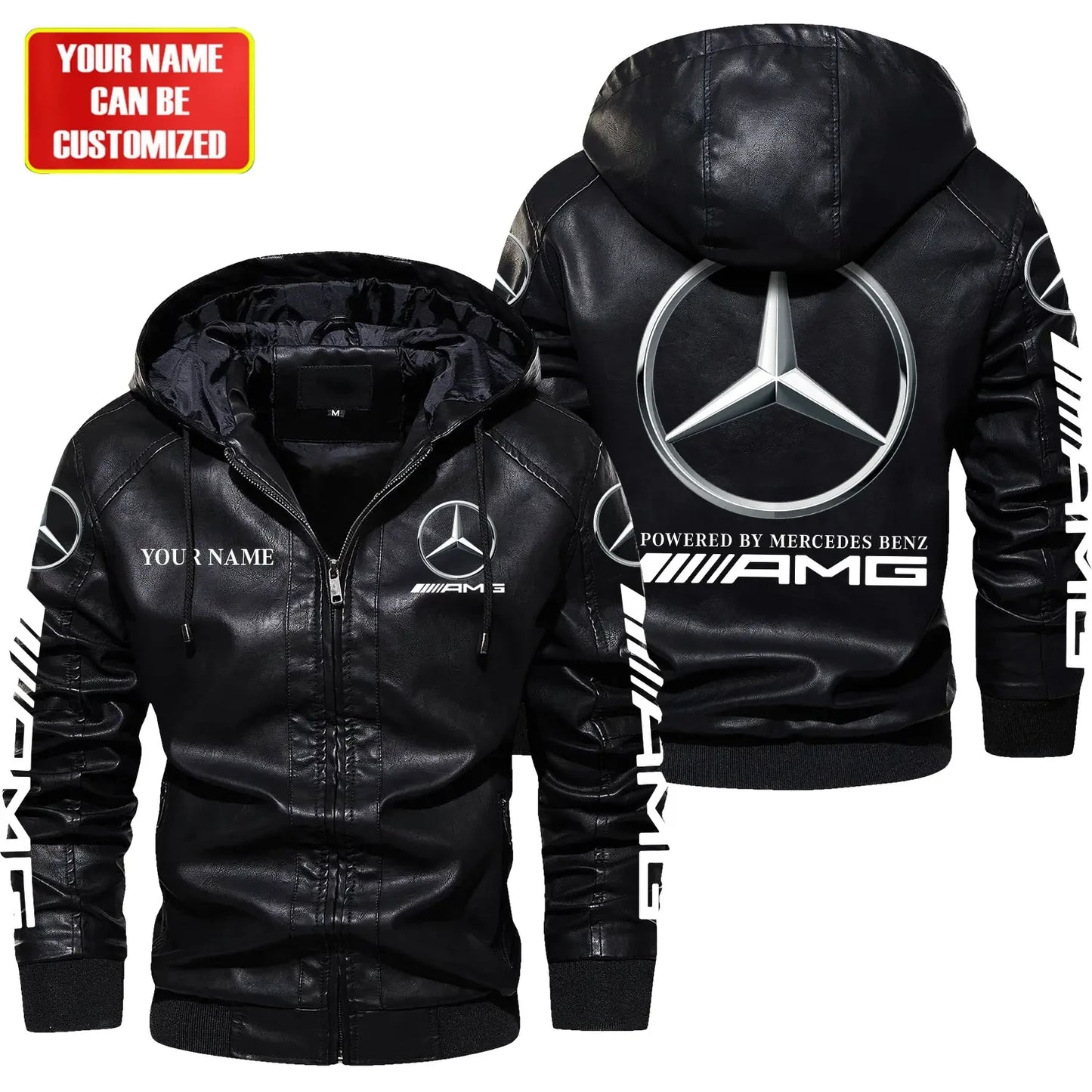 Merc AMG Hooded Varsity Leather Jacket