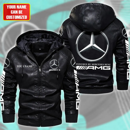 Merc AMG Hooded Varsity Leather Jacket