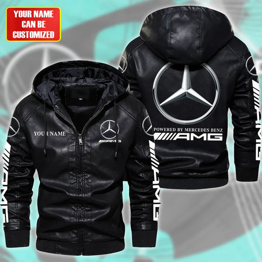 Merc AMG Hooded Varsity Leather Jacket