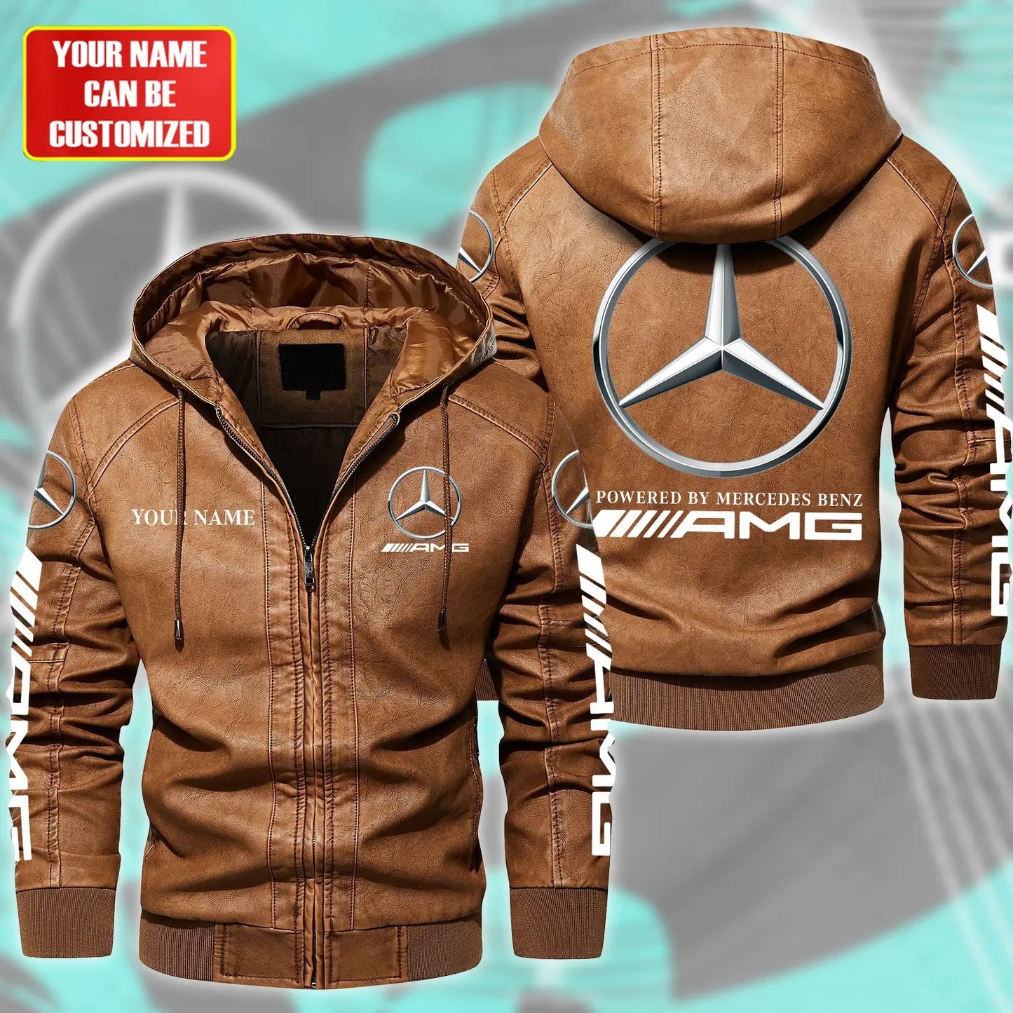 Merc AMG Hooded Varsity Leather Jacket