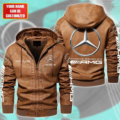 Merc AMG Hooded Varsity Leather Jacket