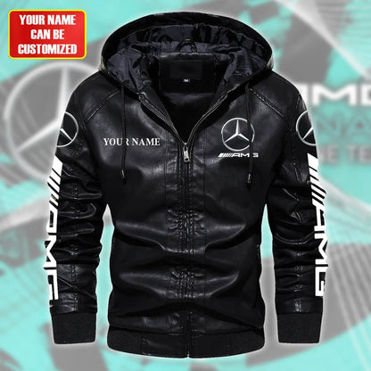 Merc AMG Hooded Varsity Leather Jacket