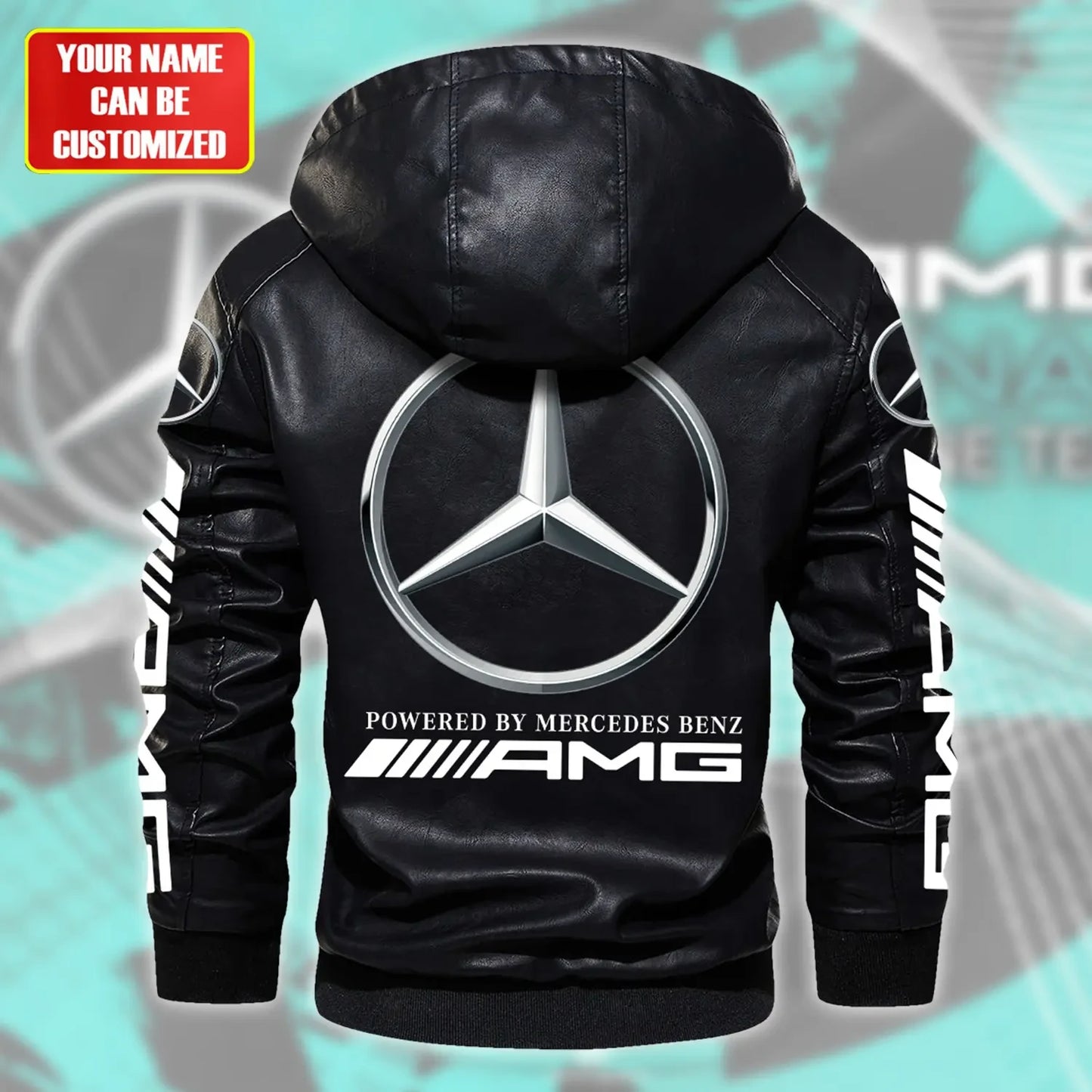 Merc AMG Hooded Varsity Leather Jacket
