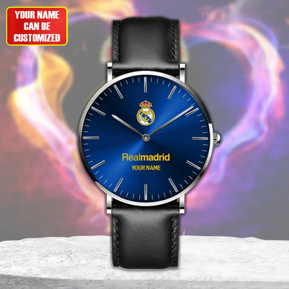 Personalized Real Madrid Quartz Leather Watch