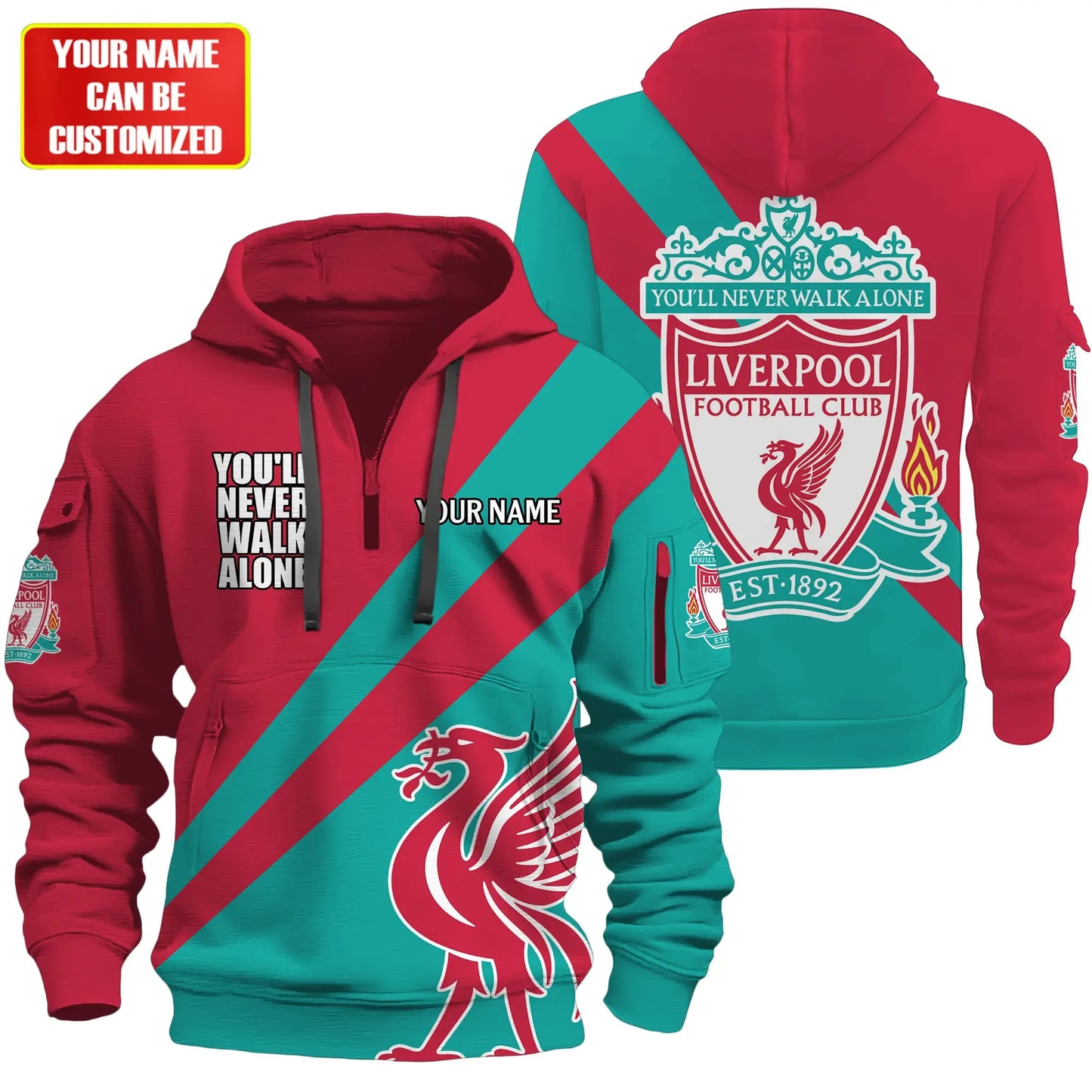 Personalized Liverpool Q2 3D Zip-Hoodie Cotton Jacket