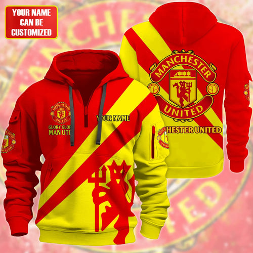 Personalized Manchester United 3D Zip-Hoodie Cotton Jacket