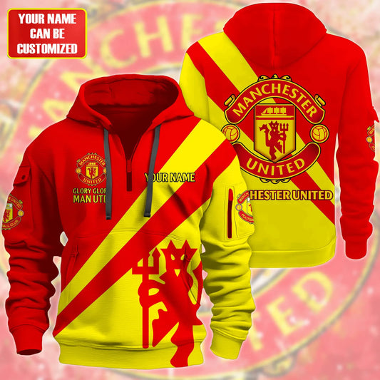 Personalized Manchester United 3D Zip-Hoodie Cotton Jacket