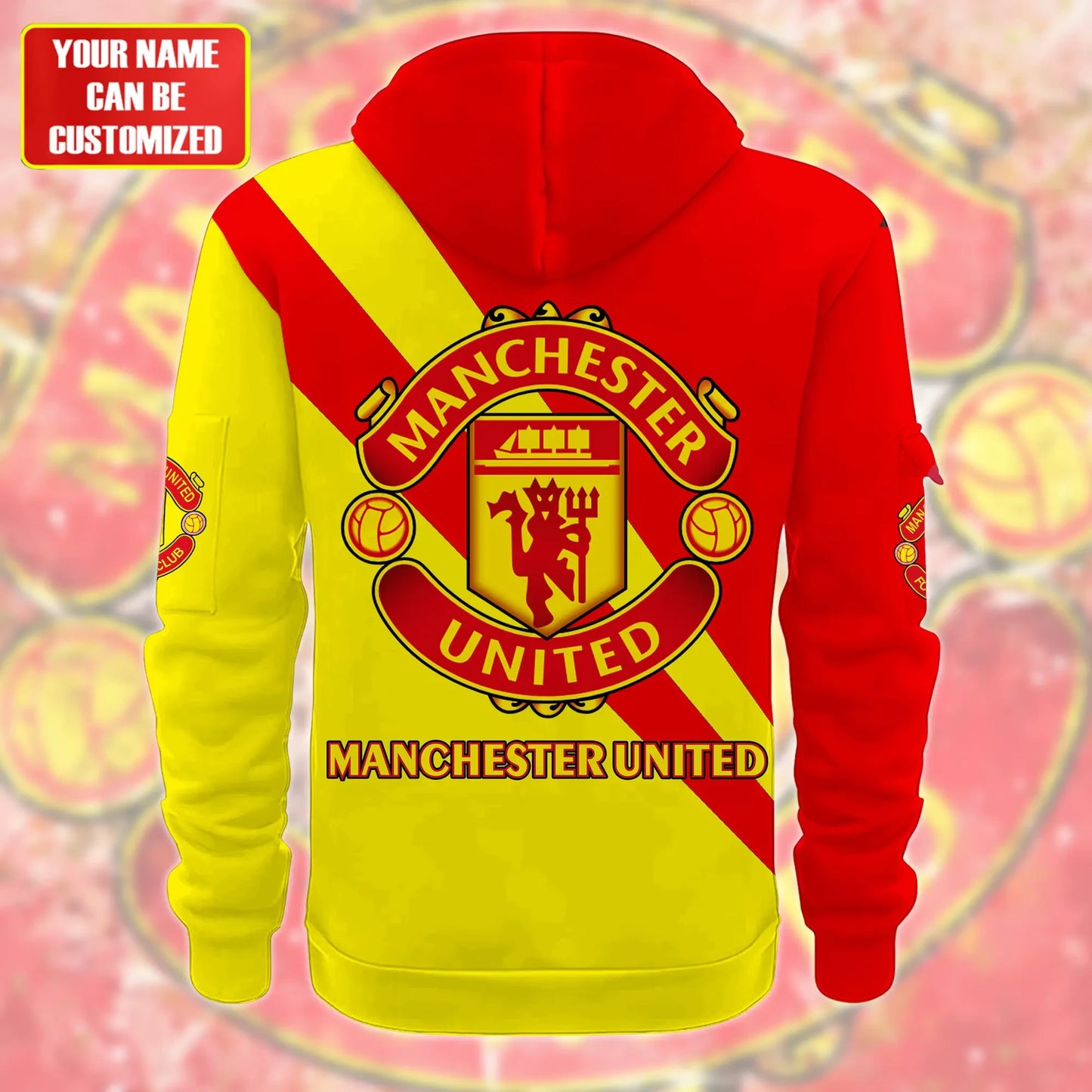 Personalized Manchester United 3D Zip-Hoodie Cotton Jacket