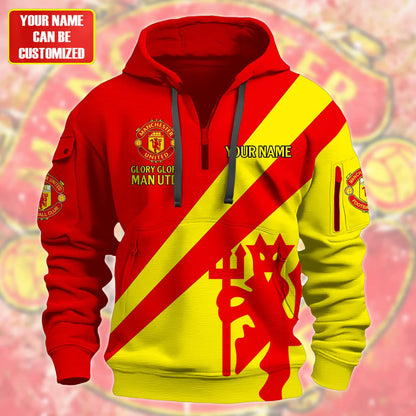Personalized Manchester United 3D Zip-Hoodie Cotton Jacket
