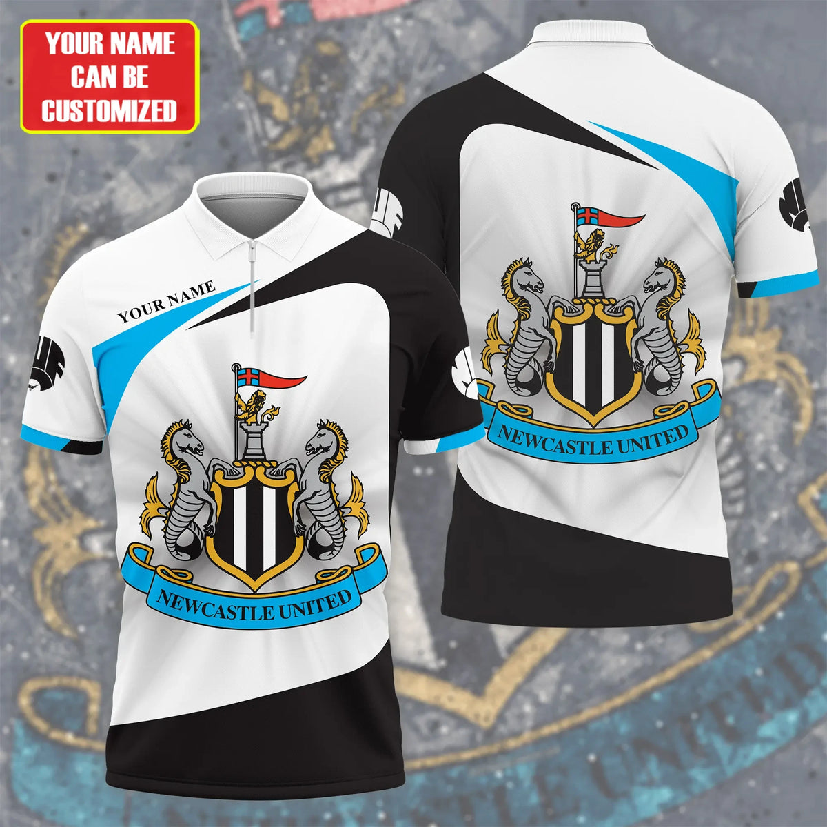 Personalized Newcastle United 3D Full Printing Set , Newcastle United Shirt , Zipper Polo, Hoodie , Short , Polo ,hawaii