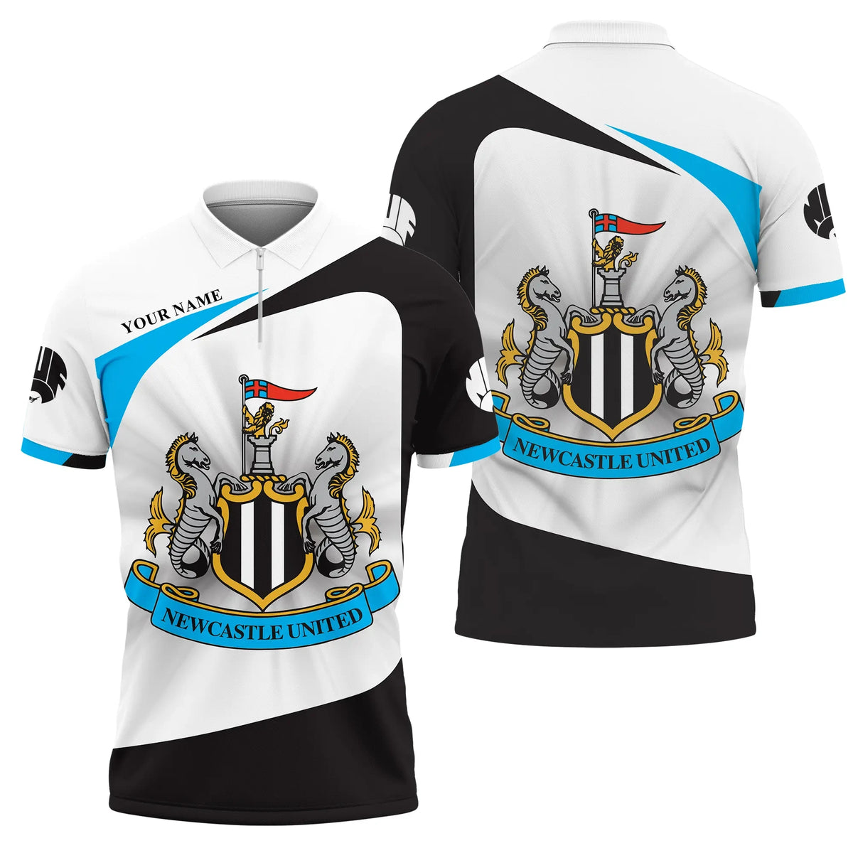 Personalized Newcastle United 3D Full Printing Set , Newcastle United Shirt , Zipper Polo, Hoodie , Short , Polo ,hawaii