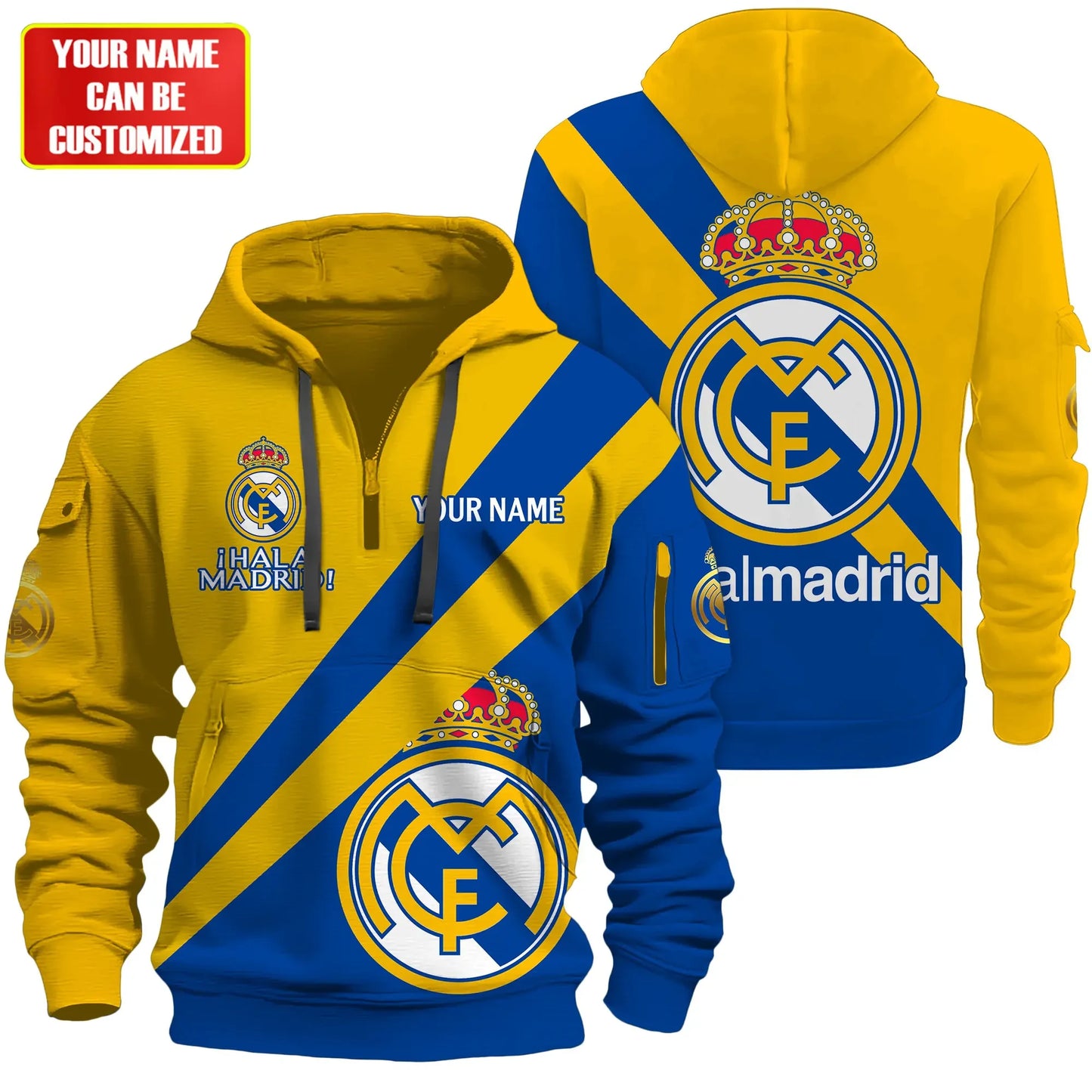 Personalized Real Madrid V2 3D Zip-Hoodie Cotton Jacket