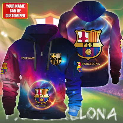 Personalized Barça Galaxy 3D Zip-Hoodie Cotton Jacket