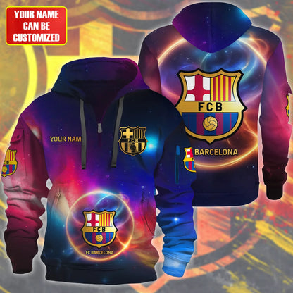 Personalized Barça Galaxy 3D Zip-Hoodie Cotton Jacket