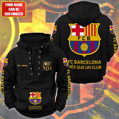 Personalized Barça Lace-up Cotton Hoodie
