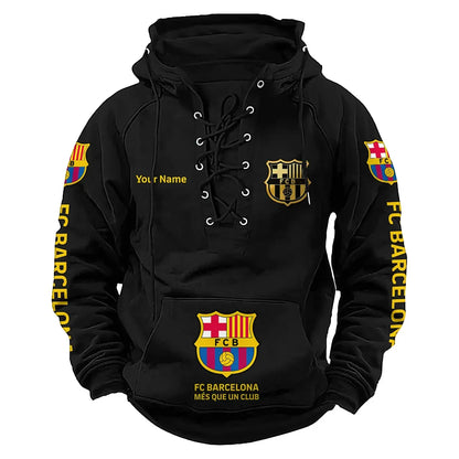 Personalized Barça Lace-up Cotton Hoodie