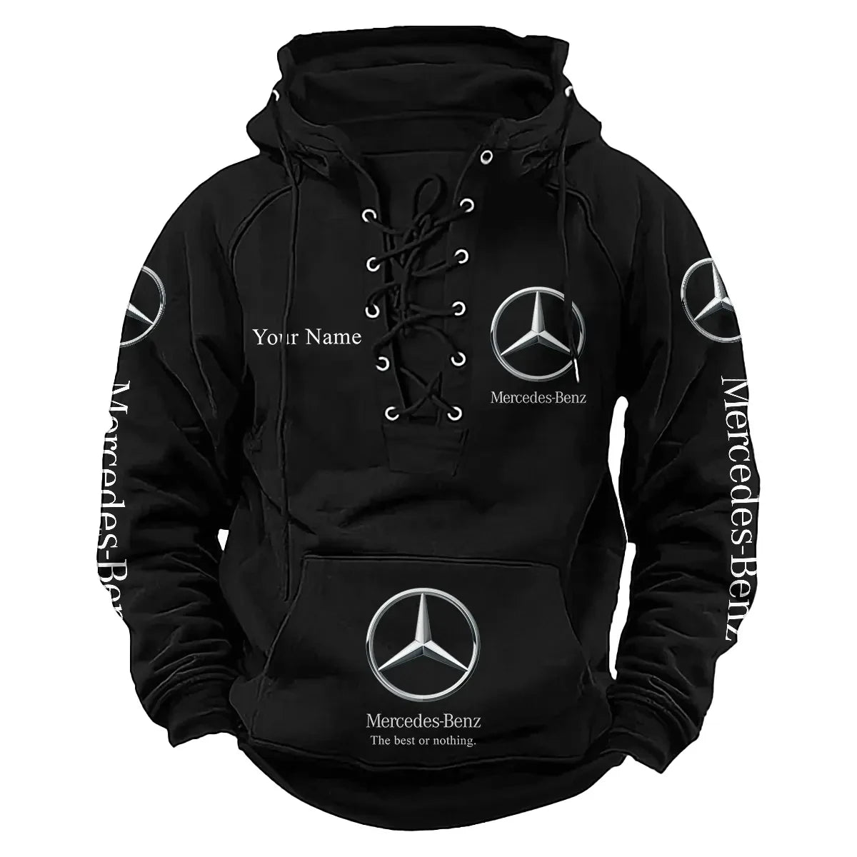 Personalized Merc Lace-up Cotton Hoodie