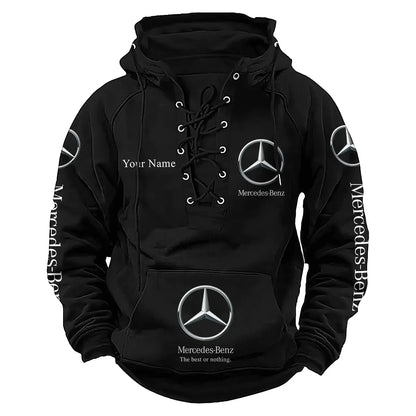 Personalized Merc Lace-up Cotton Hoodie