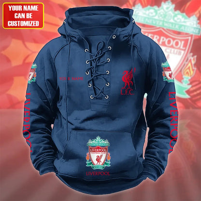 Personalized Liverpool Lace-up Cotton Hoodie