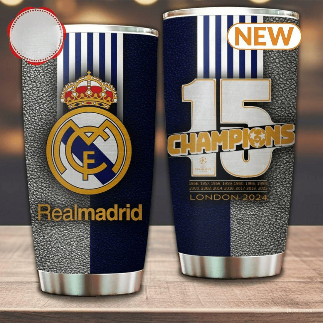 Real Mardrid Stainless Tumbler 20oz 30oz Cup V9