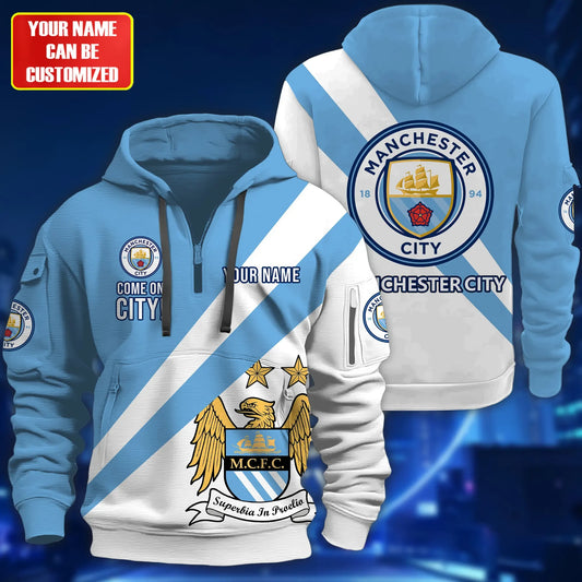 Personalized Manchester City 3D Zip-Hoodie Cotton Jacket