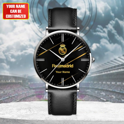 Personalized Real Madrid Luxury Quartz Leather Watch