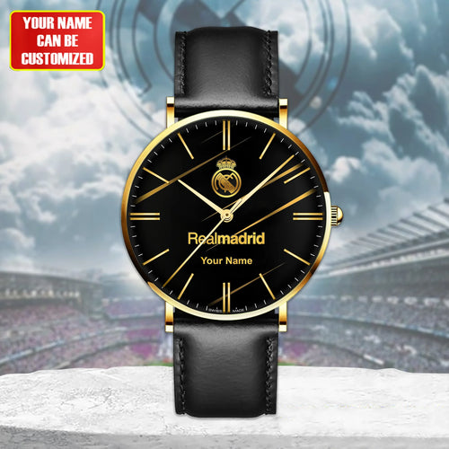 Personalized Real Madrid Luxury Quartz Leather Watch