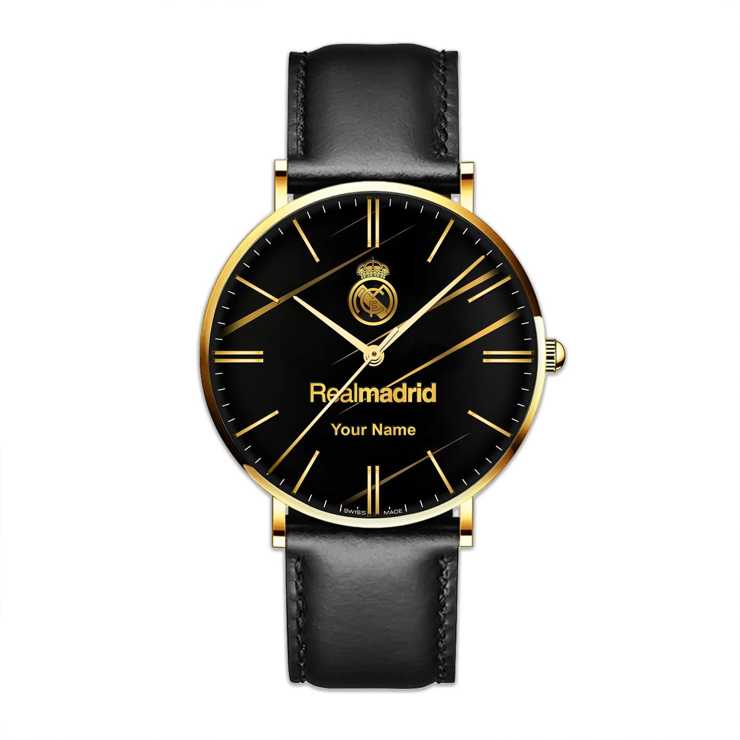 Personalized Real Madrid Luxury Quartz Leather Watch