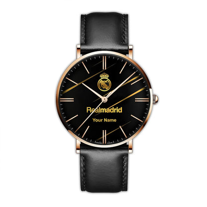 Personalized Real Madrid Luxury Quartz Leather Watch