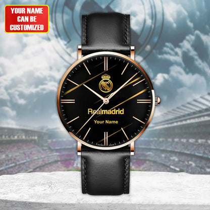 Personalized Real Madrid Luxury Quartz Leather Watch
