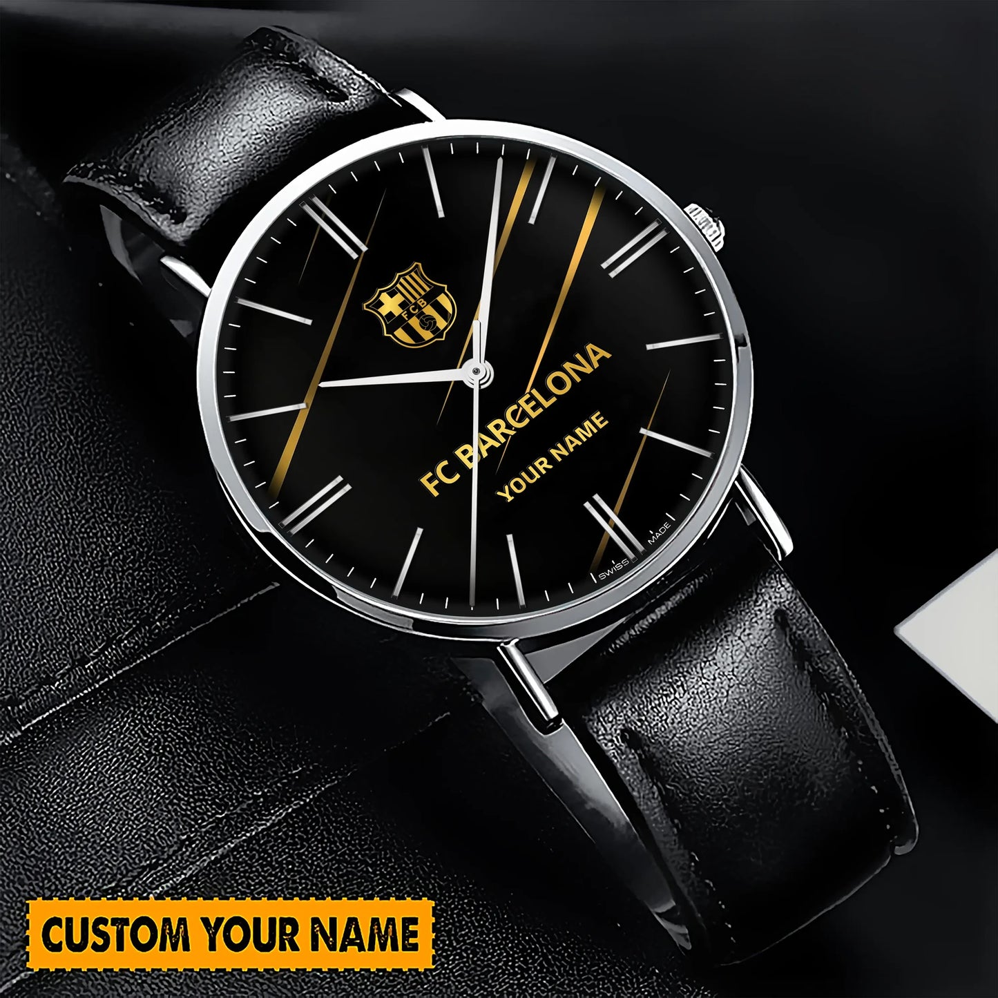 Personalized Barça Luxury Quartz Leather Watch