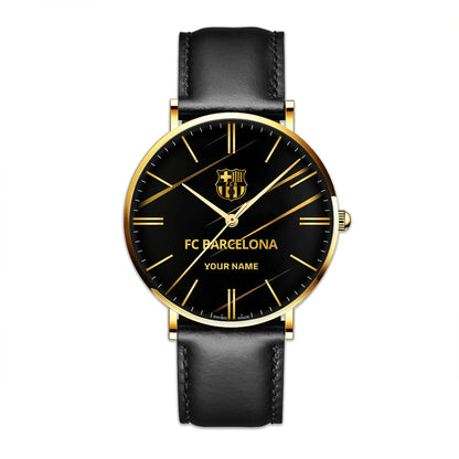 Personalized Barça Luxury Quartz Leather Watch