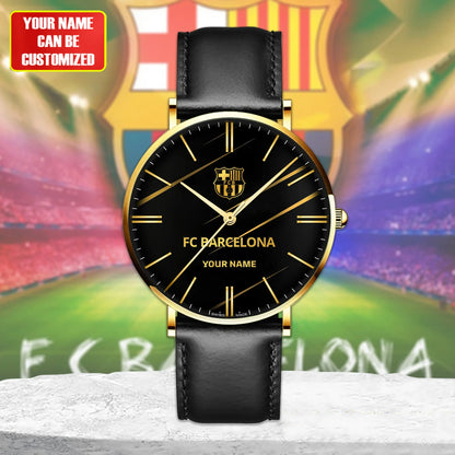 Personalized Barça Luxury Quartz Leather Watch
