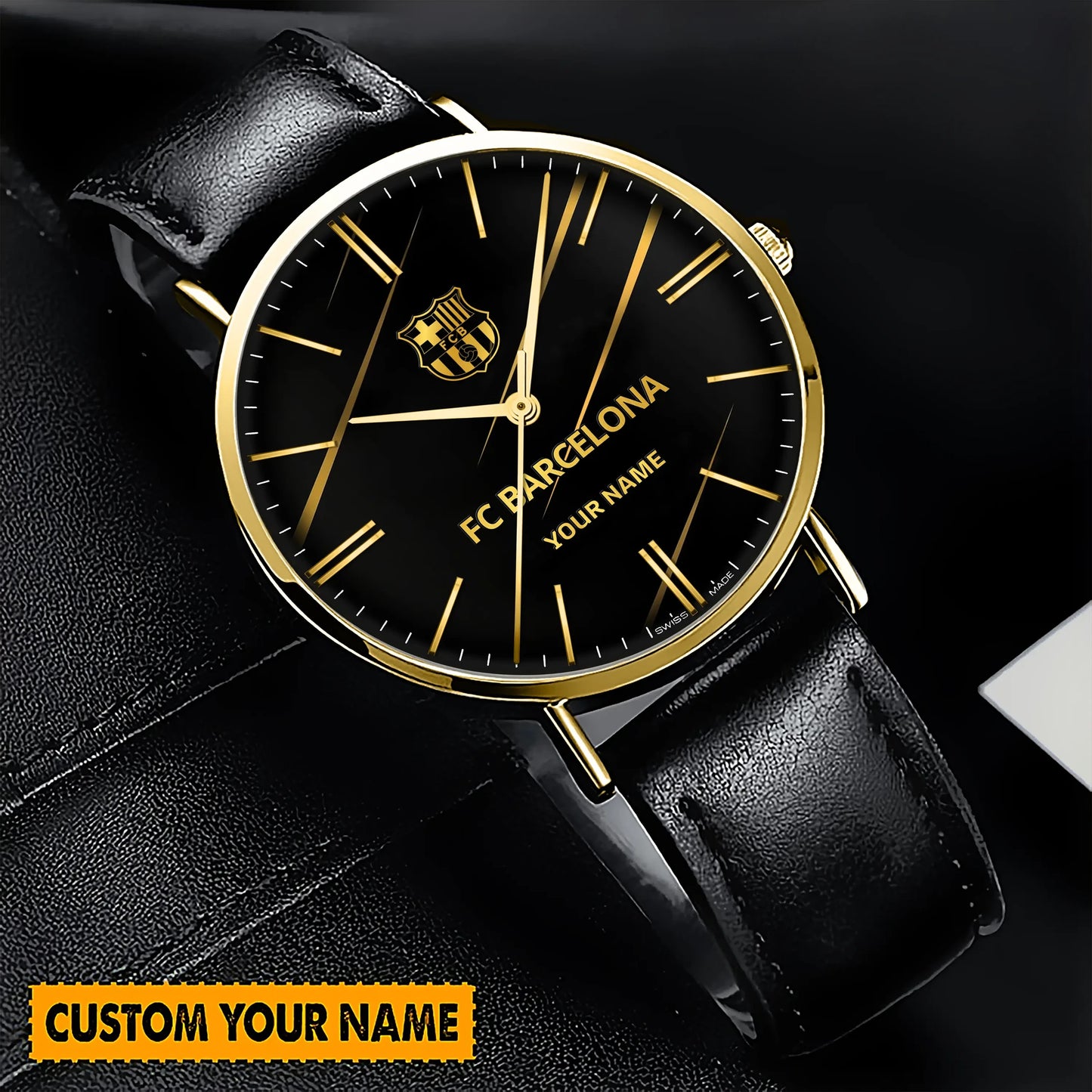 Personalized Barça Luxury Quartz Leather Watch