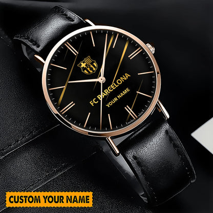 Personalized Barça Luxury Quartz Leather Watch