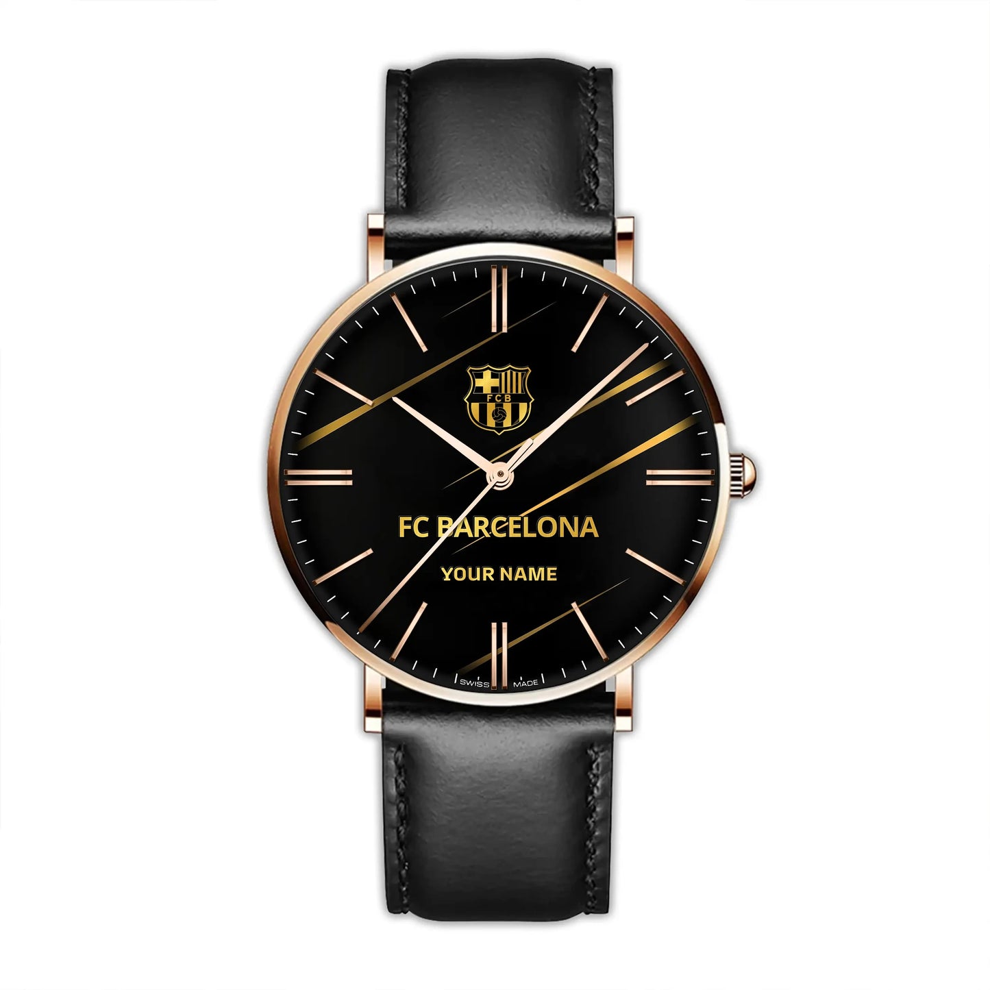 Personalized Barça Luxury Quartz Leather Watch