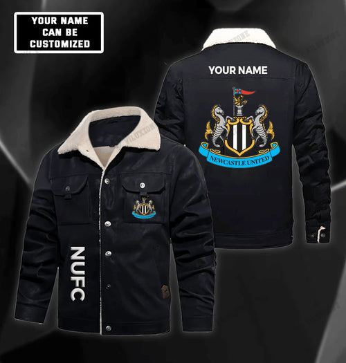 Personalized Newcastle United Fleece Collar Leather Jacket
