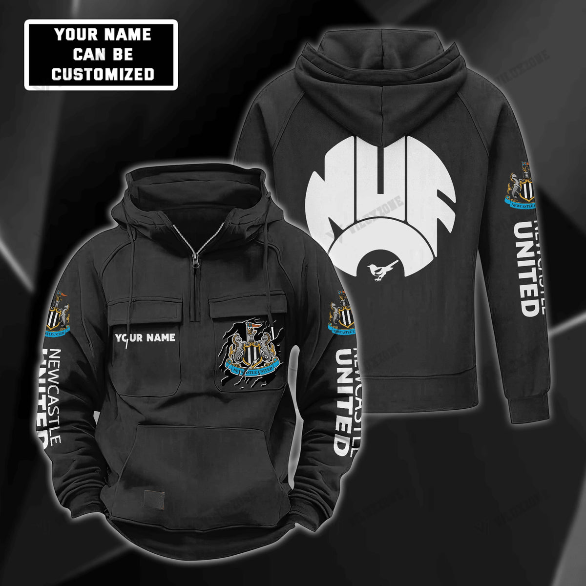 Personalized Newcastle United Retro Cotton Hoodie