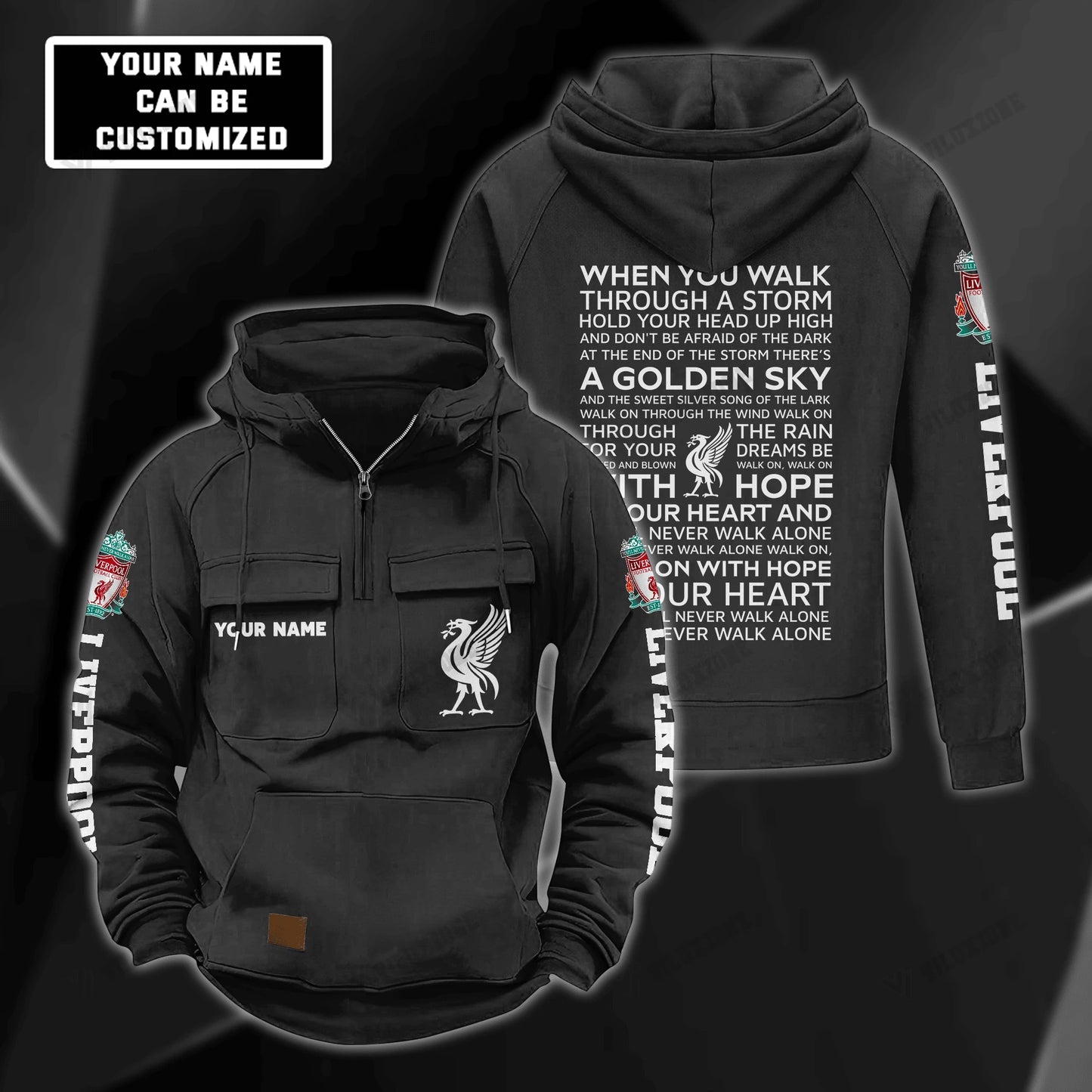 Personalized Liverpool V2 Retro Cotton Hoodie