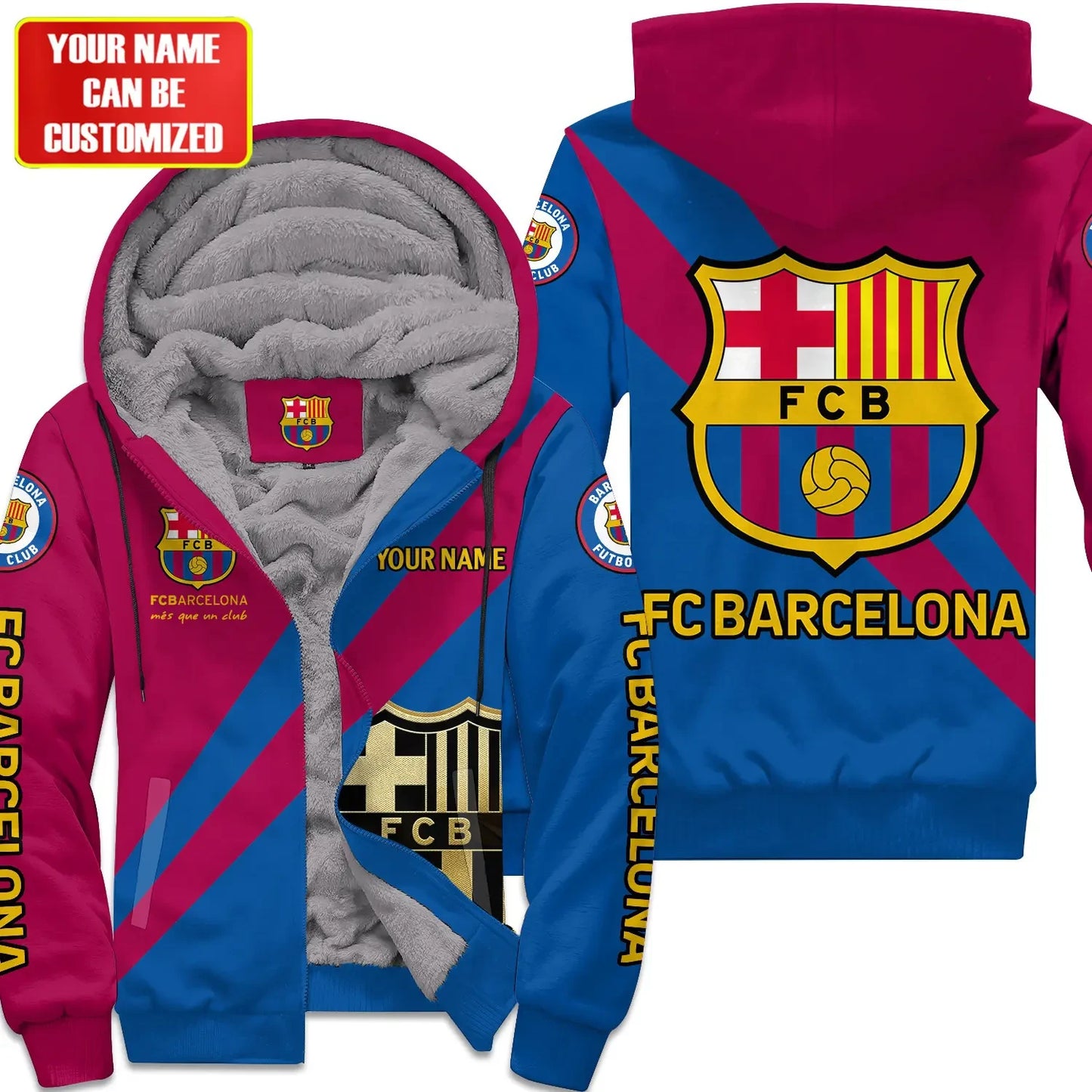 Personalized Barça Q2 Fleece 3D All Over Printed Unisex Shirt
